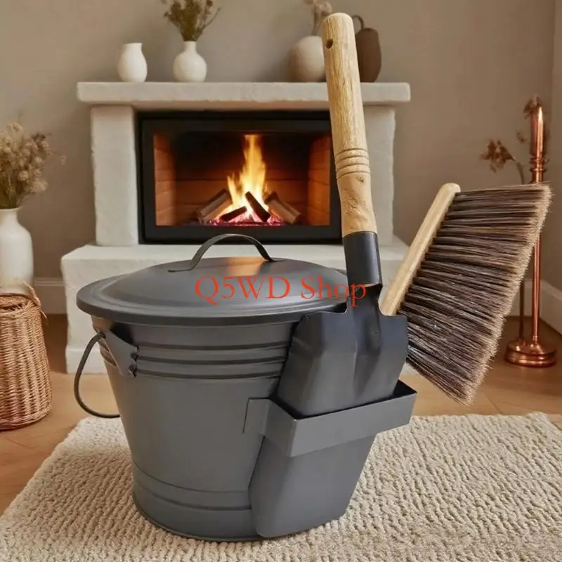 recipiente-balde-cinzas-a-prova-fogo-com-pa-e-escova-ferramenta-limpeza-resistente-ao-calor-para-manutencao
