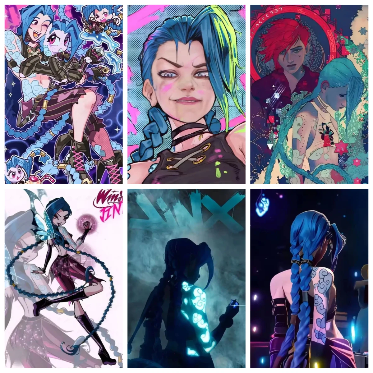 

Пазлы для взрослых (500/1000 элементов) по мотивам игры Arcane J-Jinx (аниме) – для взрослых и всей семьи – сложные крупные детали, портативные