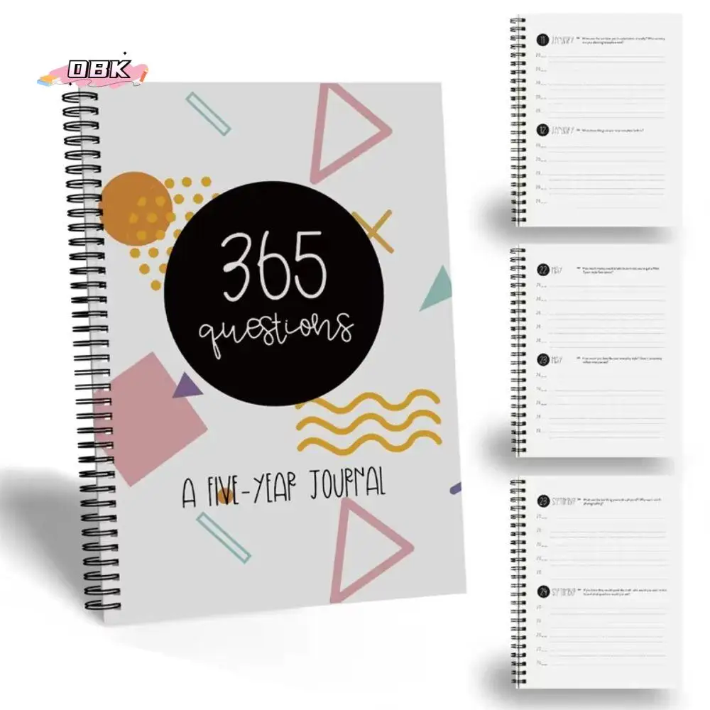 365 Questions Five-Year Daily Notebook Self-Discovery ADHD Helper Schedules Notebooks Mindfulness 365 Conversation Starters