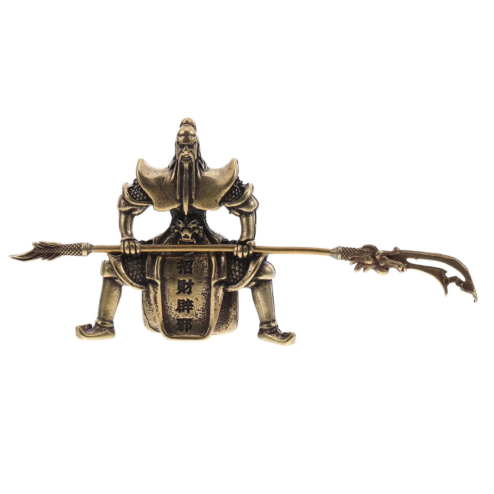 Delicate Copper Guan Statue Tea Pet Auspicious Home Desktop Decoration Fine Craft Traditional Chinese Room Adorn Feng Shui