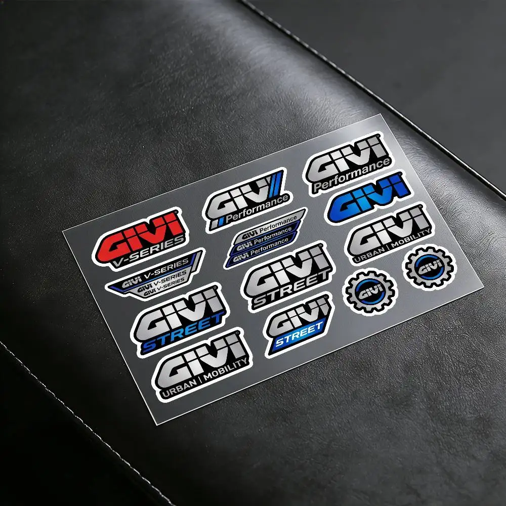 Für GIVI Motorrad Reflektierende Aufkleber Wasserdichte Aufkleber für Helm Roller Kraftstofftank Werkzeugkasten Racing