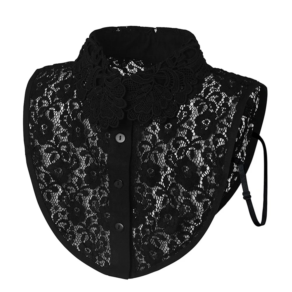 

Clothes Accessory Detachable Fake Collar Lace Adjustable False Collar White Black Neckline Women Girls