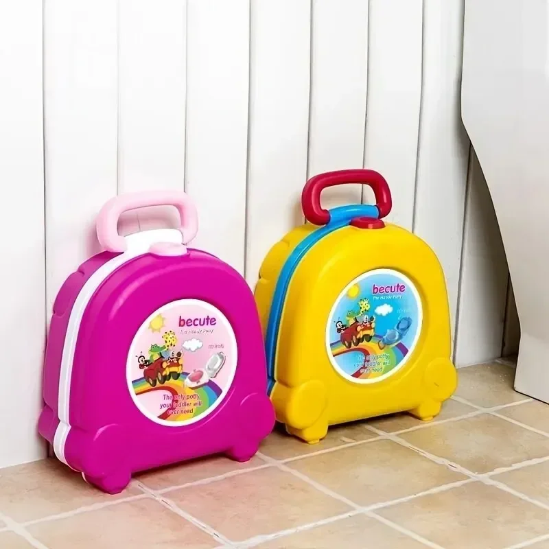 Portable Potty Training Toilet with Cartoon Pattern, Covers for Camping, Car, Outdoor Use Foldable Travel Potty Seat for Kids