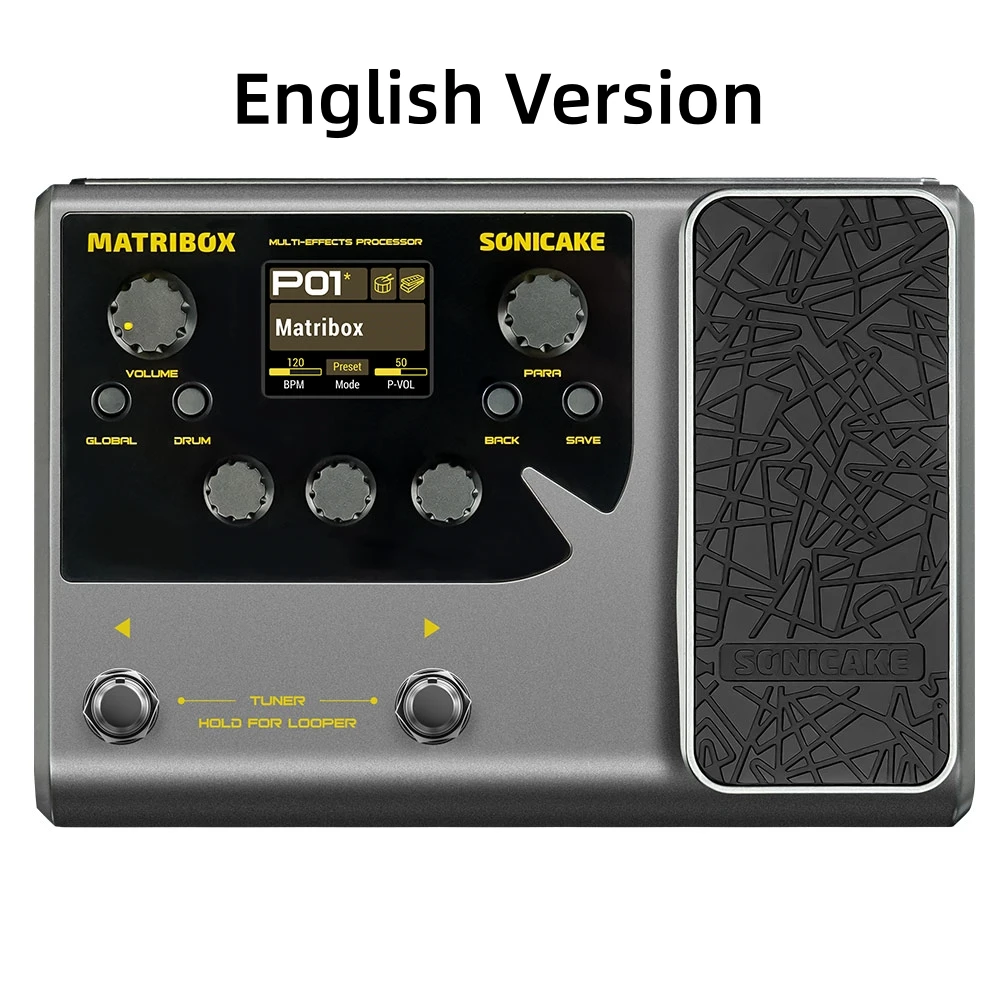 

Sonicake Matribox 140 Built-in Guitar/Bass/Acoustic Multi Effects Processor with Expression pedal Looper Modeling AMP QME-50