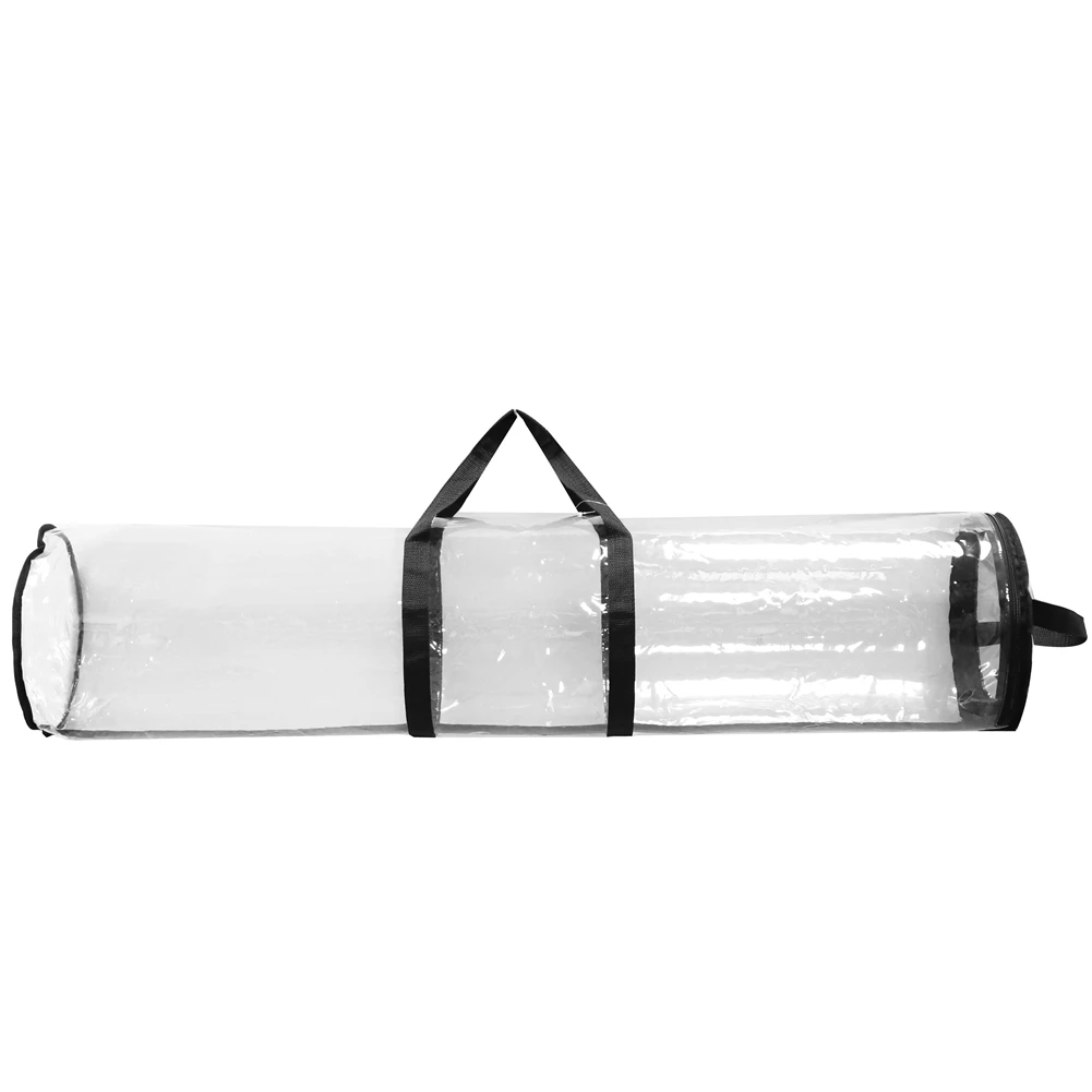 

Gift Wrapping Paper Storage Organizer Bag 100x24cm Round PVC Clear Bag Zippered Wrap With Handles For Festival