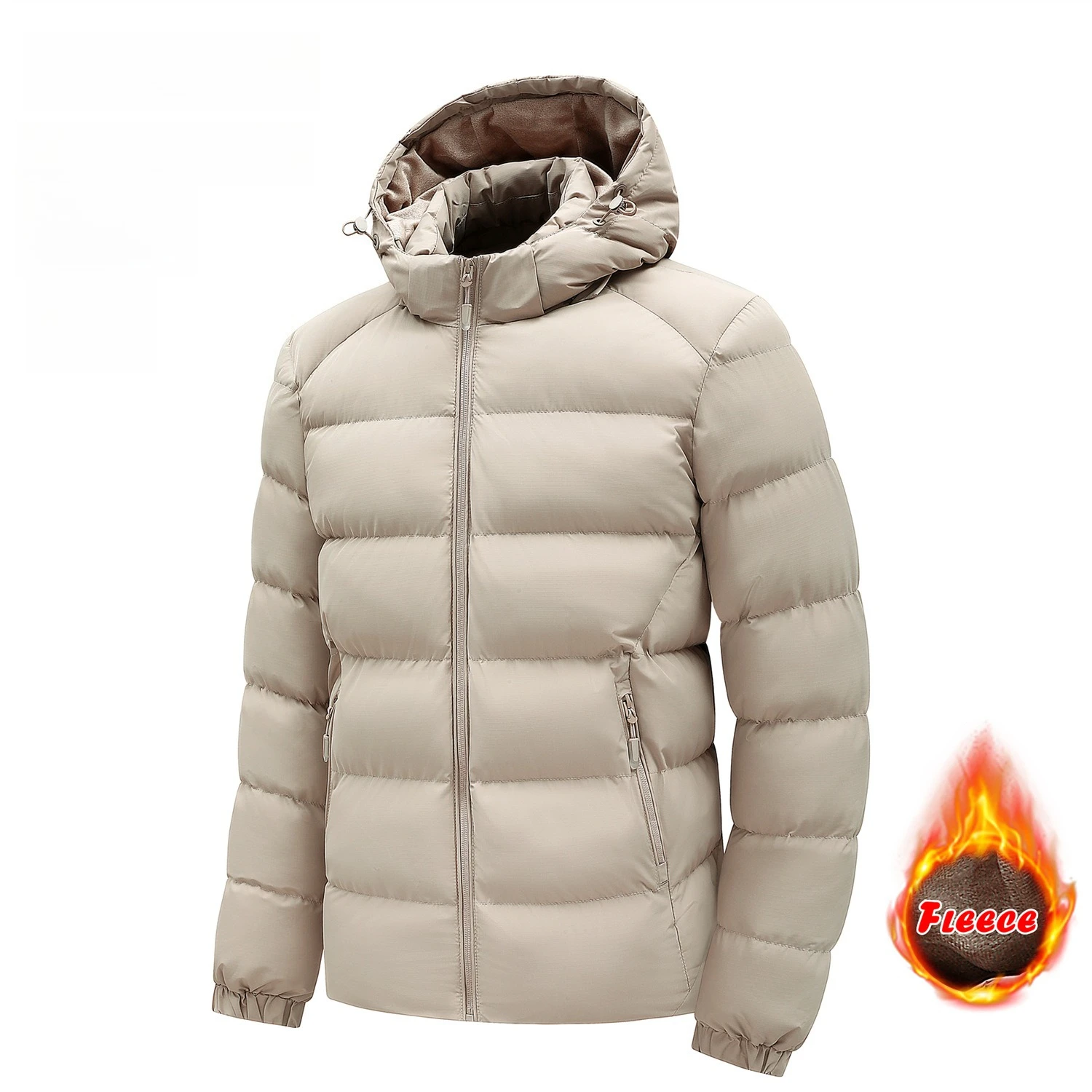 

Men's Winter Thickened Hooded Down & Cotton Coat Outdoor Insulated Cotton Jacket, Windproof, Unisex