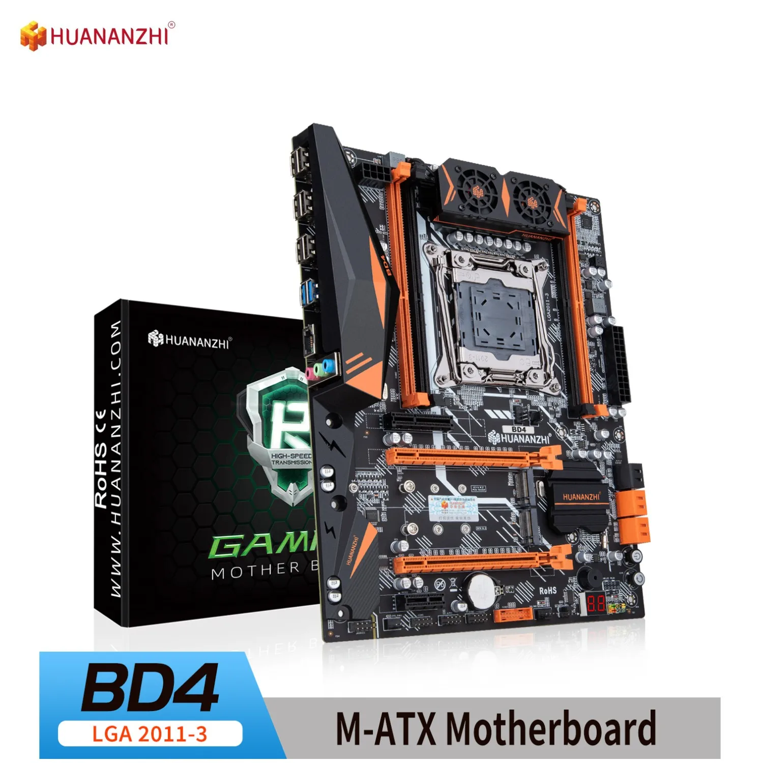 

HUANANZHI X99 BD4 LGA 2011-3 Motherboard Support Intel XEON E5 V3 V4 All Series DDR4 RECC Non-ECC Memory 128GB M.2 NVME NGFF ATX