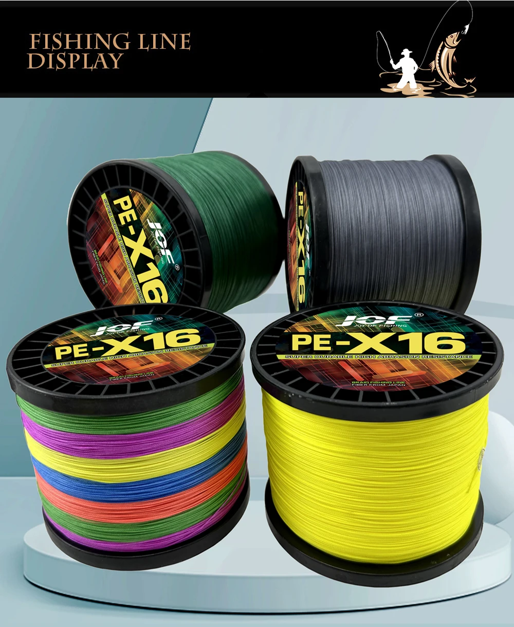 1000m 8 Strands 9 Strands 16 Strands Japan Super Strong 18-200LB PE Braided Fishing Line Multifilament Braid Thread 8-91kg