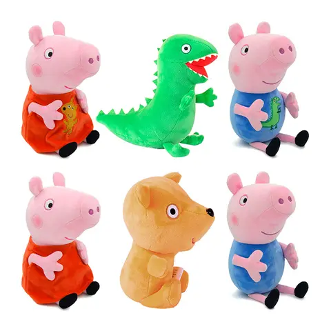 19 cm Peppa Pig Plüschtiere Niedlicher George Eddie Bär Mr Dinosaurier Cartoon Anime Figur Gefüllte Plüschtiere Kinder Geburtstagsgeschenke Spielzeug
