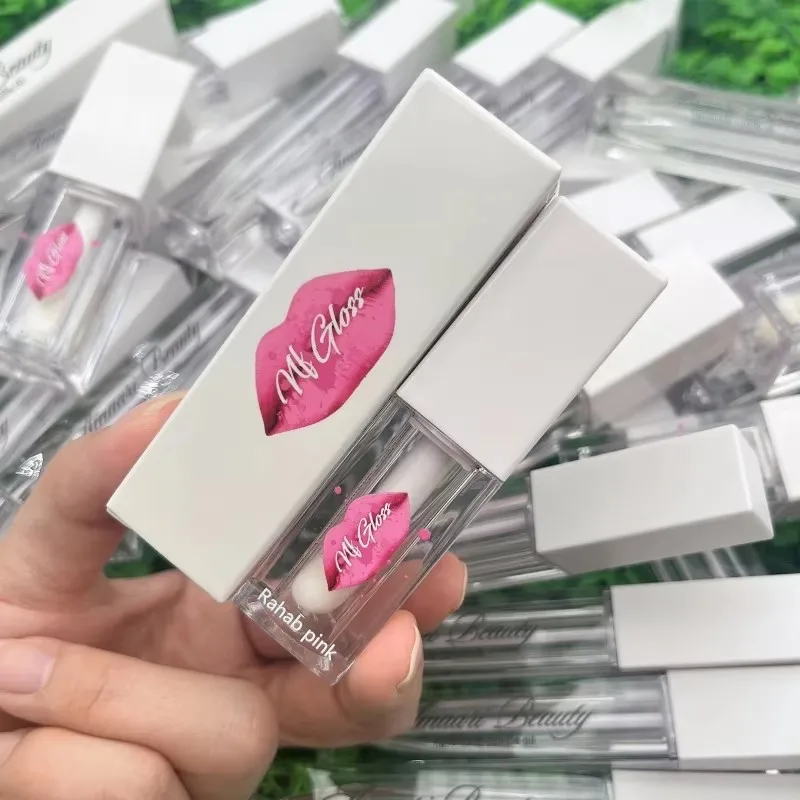 100pcs personalized Square Empty Lip Gloss Tubes 5ml Big Wand Brush Wholesale Bulk Lipgloss Tube Container Cosmetic Packaging