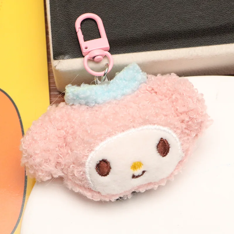 Cute Kuromi Cartoon Anime Melody KT Cat Cinnamoroll Stuffed Doll Keychain Plush Toy Bag Pendant Car Key Holder Children Gifts