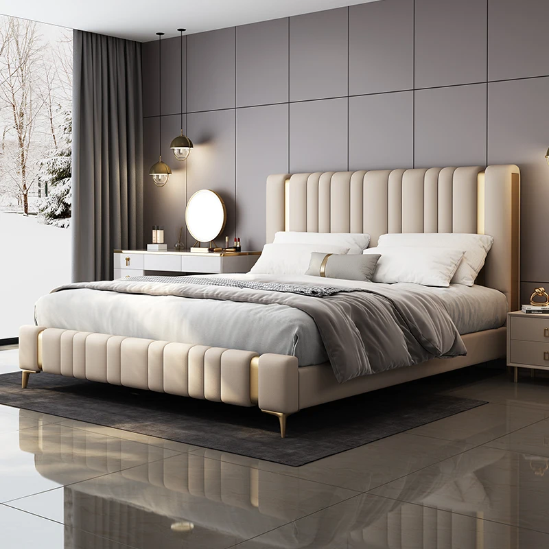 الحد الأدنى سرير بحجم كوين الشمال فريد فاخر سرير حديث مزدوج النوم Camas De Matrimonio Dormitorio اكسسوارات المنزل #3