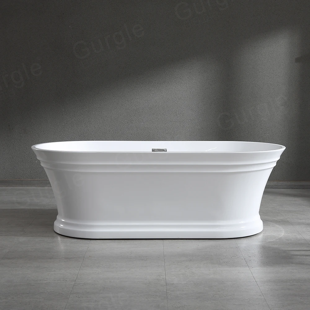 

Hot Sell Fashion Whirlpool Luxury Solid Surface Indoor Modern Freestanding Acrylic Bathtub