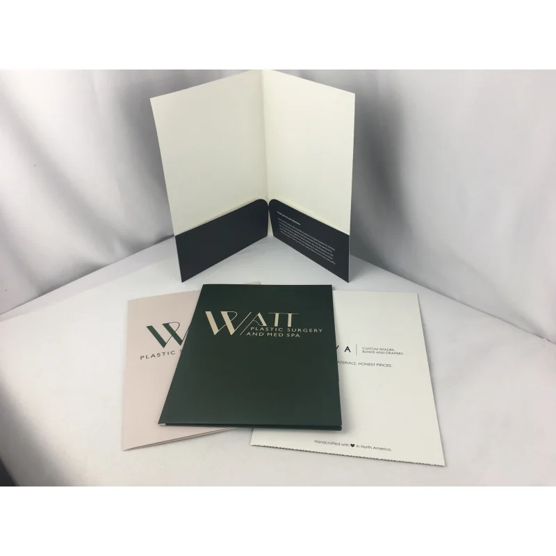 custom  paper folder printing A4 size Unique Luxury  Die Presentation Folders  Tri Paper File Folders With Business
