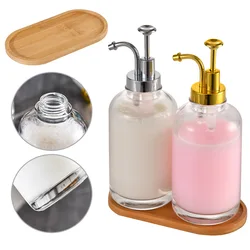 500Ml Soap Dispenser High Quality Thick Clear Glass Hand Soap Dispenser Stainless Steel Pump Bottles Tool Bathroom Accessories