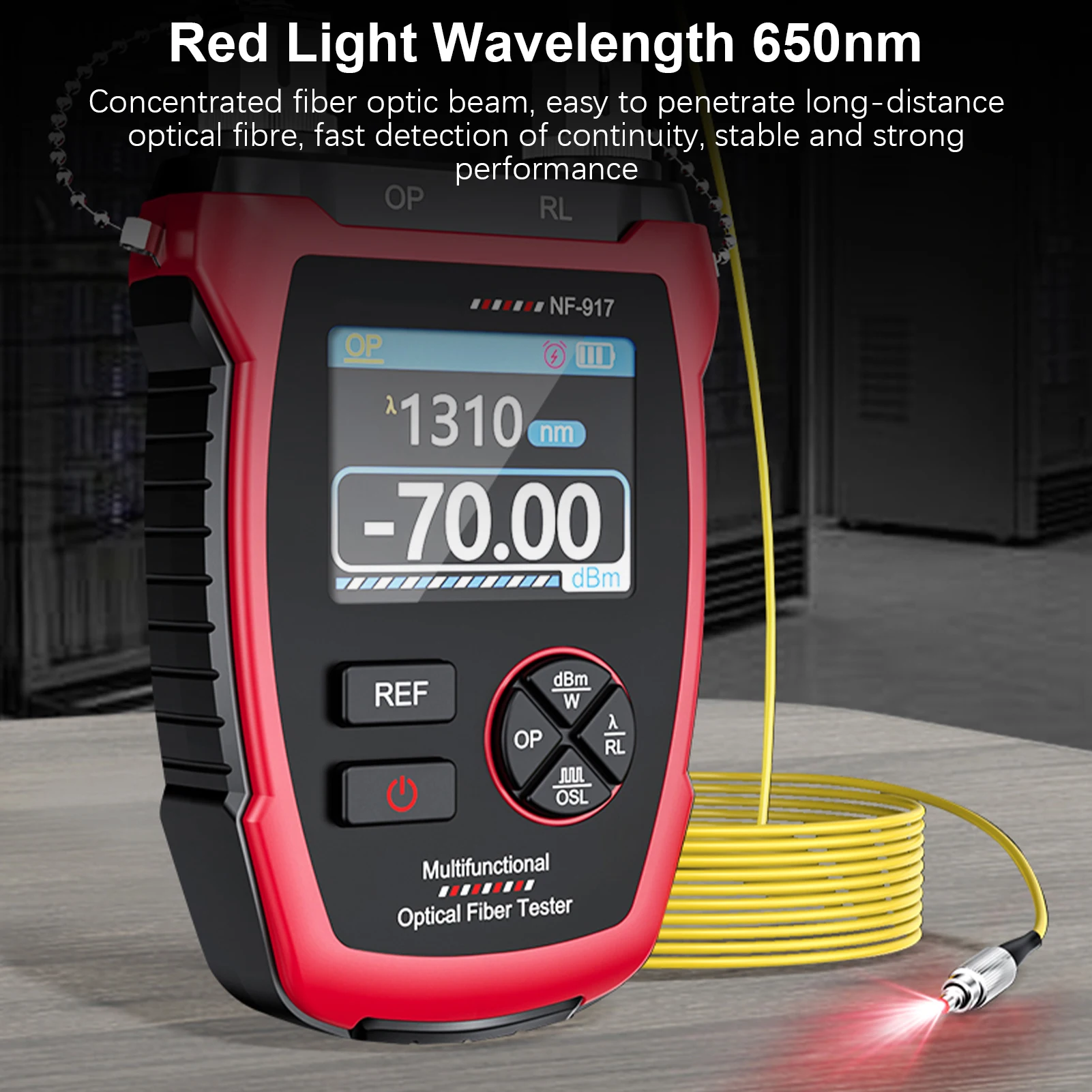 NF-917 مقياس الطاقة الضوئية مع الضوء الأحمر، 10 أطوال موجية، موصل FC SC، جهاز اختبار الألياف الضوئية مع توهين ألياف شاشة LCD #2