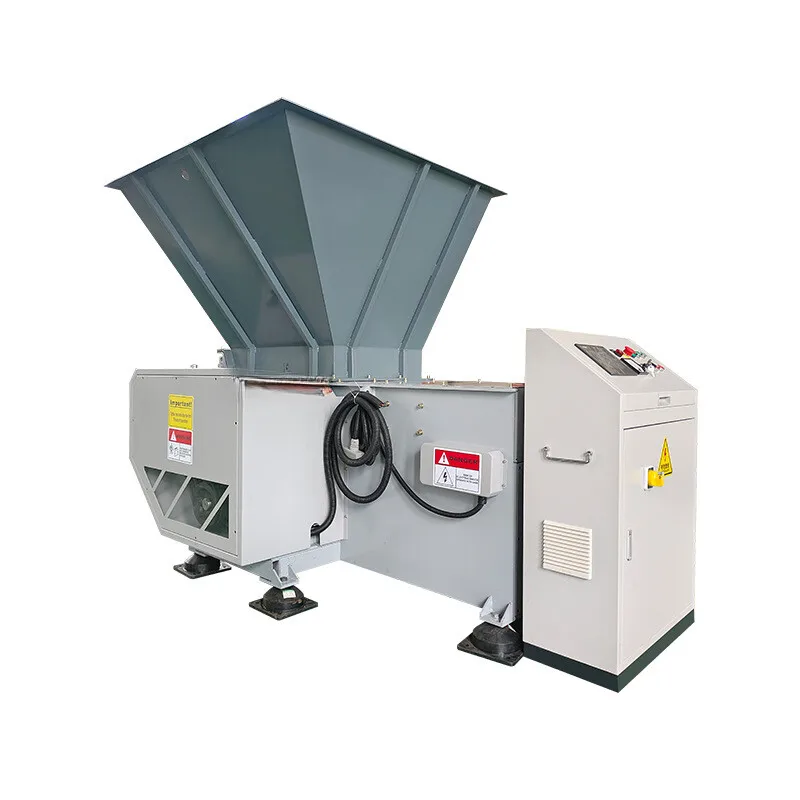 600 Model Hydraulic Single Shaft Shredder Injection Molding Scrap Machine Head Material Film Hard Plastic Block Crusher