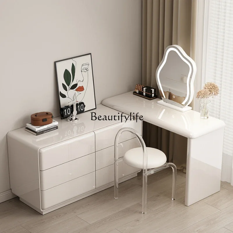 

FG52**Cream wind solid wood dresser chest cabinet integrated household bedroom makeup table light luxury