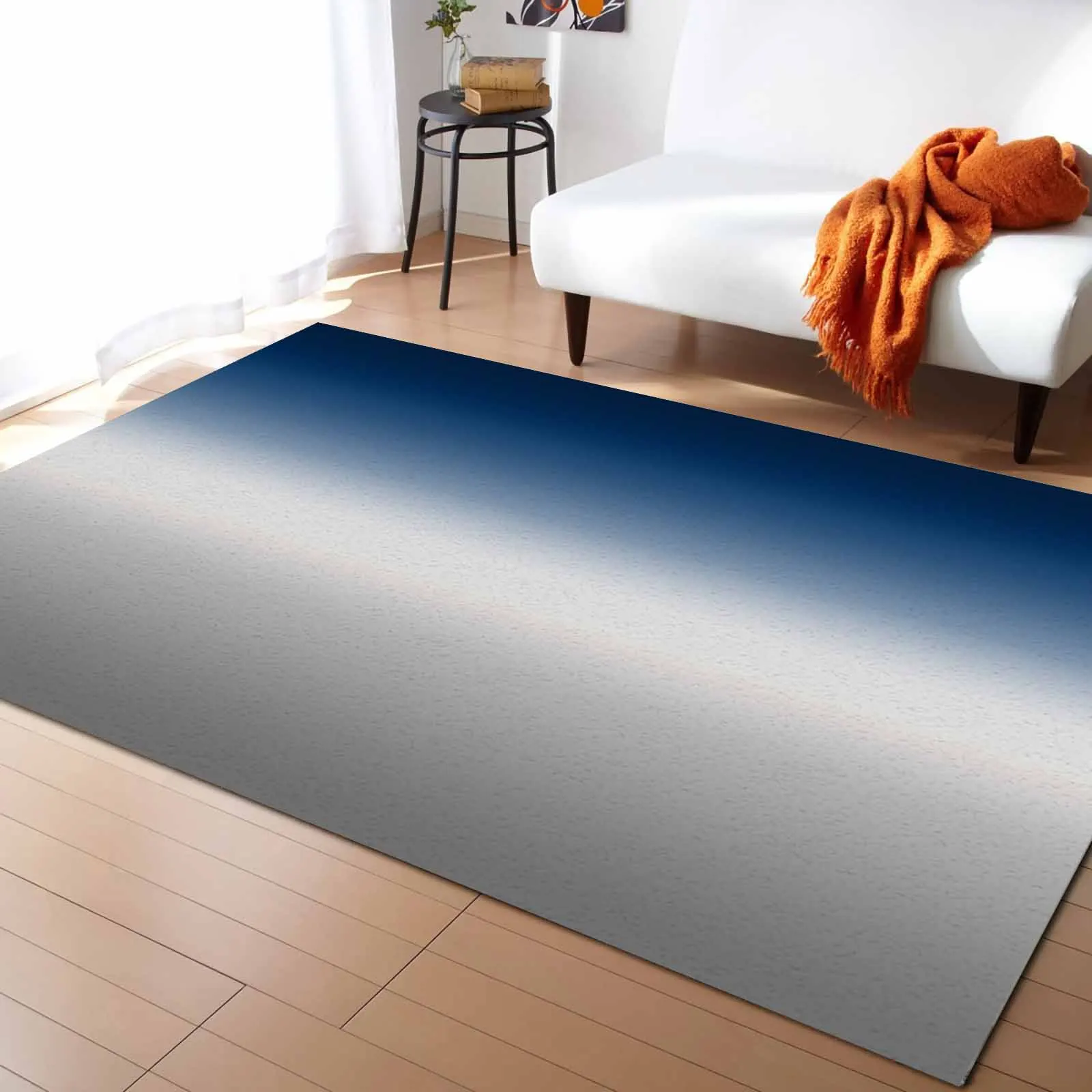 

Blue Gray Gradient Abstract Carpet For Home Living Room Bedroom Bedside Decor Large Area Rug Teen Room Decor Carpet