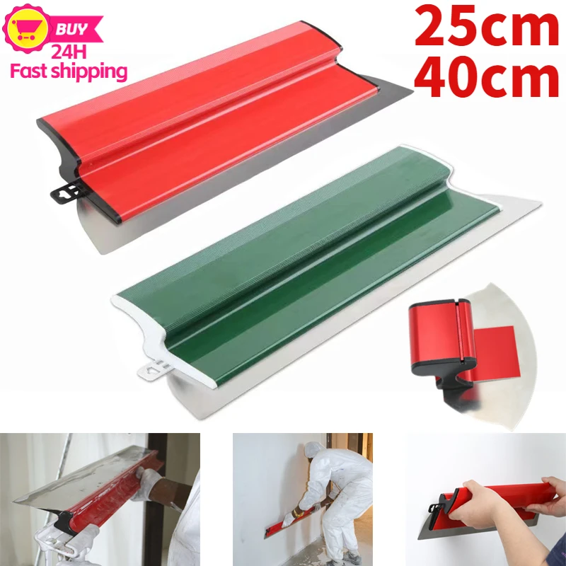 

40/25cm Drywall Skimming Blade Stainless Steel Skimmer Putty Knifes Smoothing Painting Finishing Plastering Construction Tool