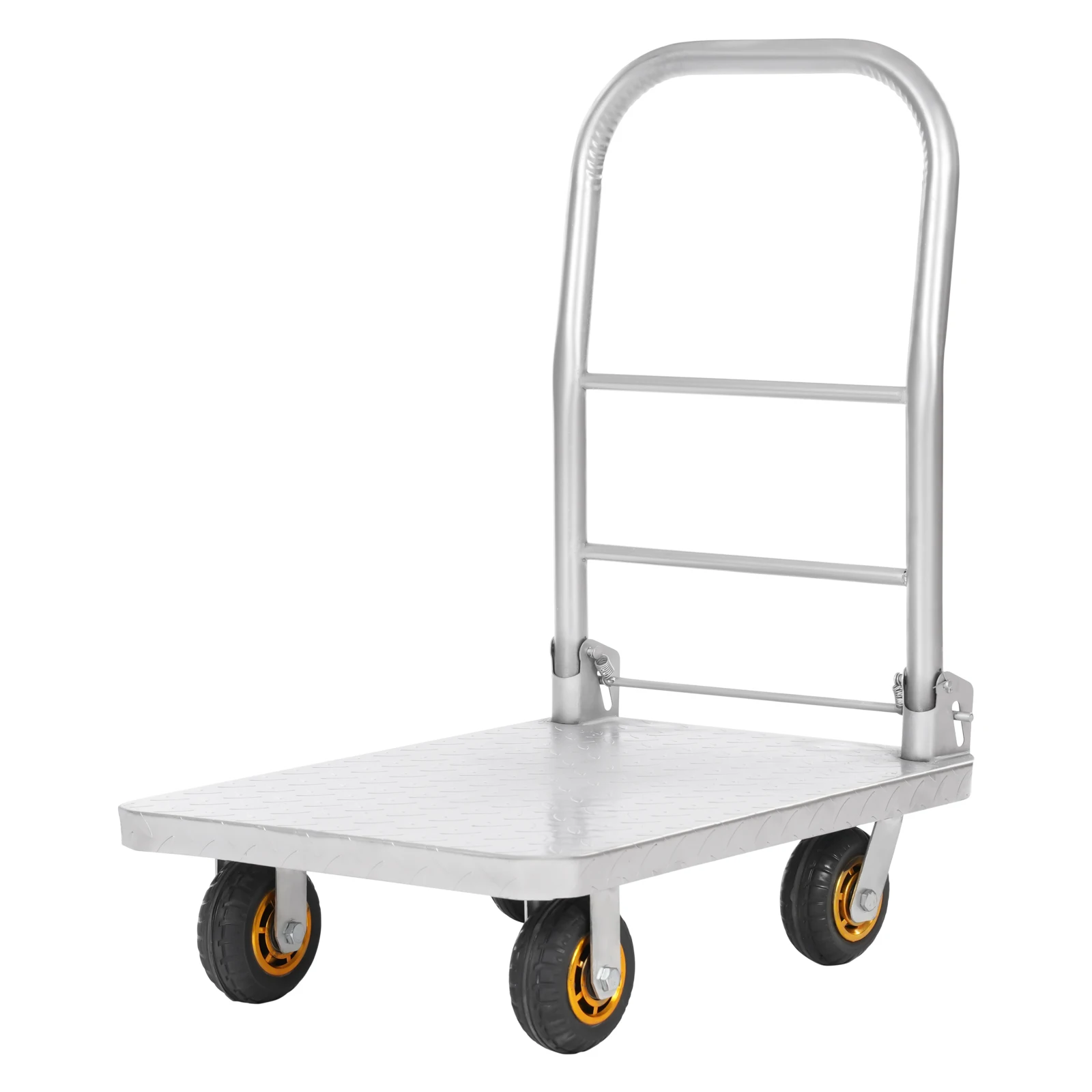 

Industrial Flat Dolly Cart Load Capacity 1102 lbs Heavy Duty Cart Steel Flatbed Hand Truck Post station parcel pushcart
