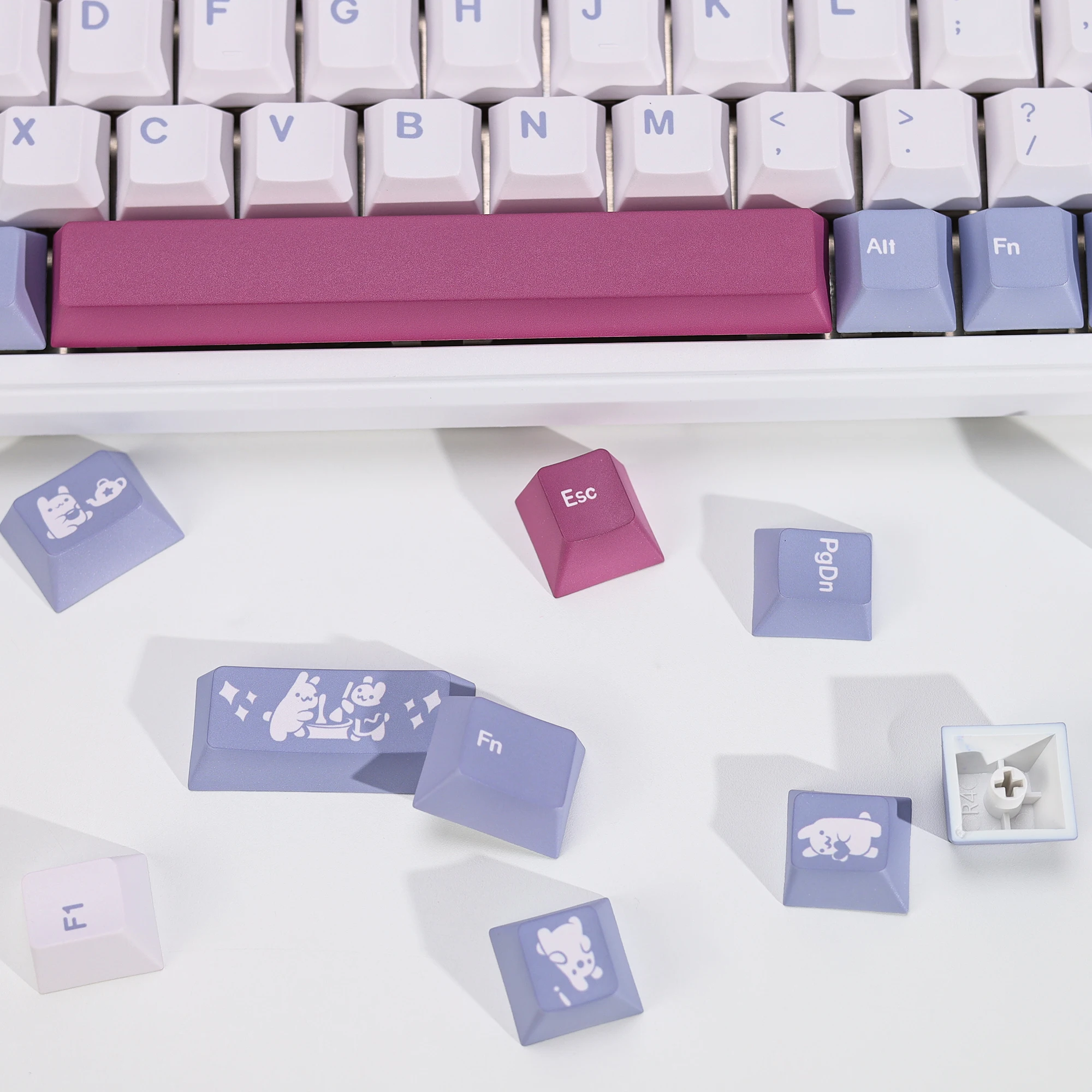 KBDiy Clone GMK Tuzi Keycap Retro Cute Cherry Profile Alice Keycap Custom für MX Magnetic Switch Gaming Mechanical Keyboard KIT – Detail 3