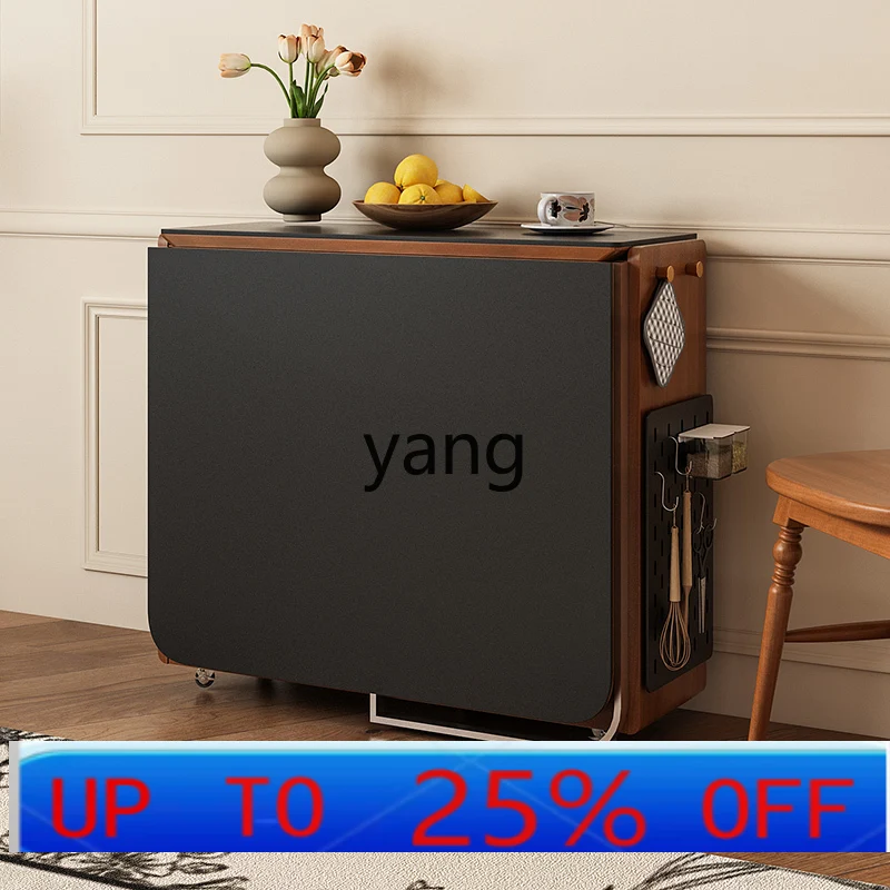 

cx French retro rock slab folding dining table small apartment medium and ancient style storage retractable dining table
