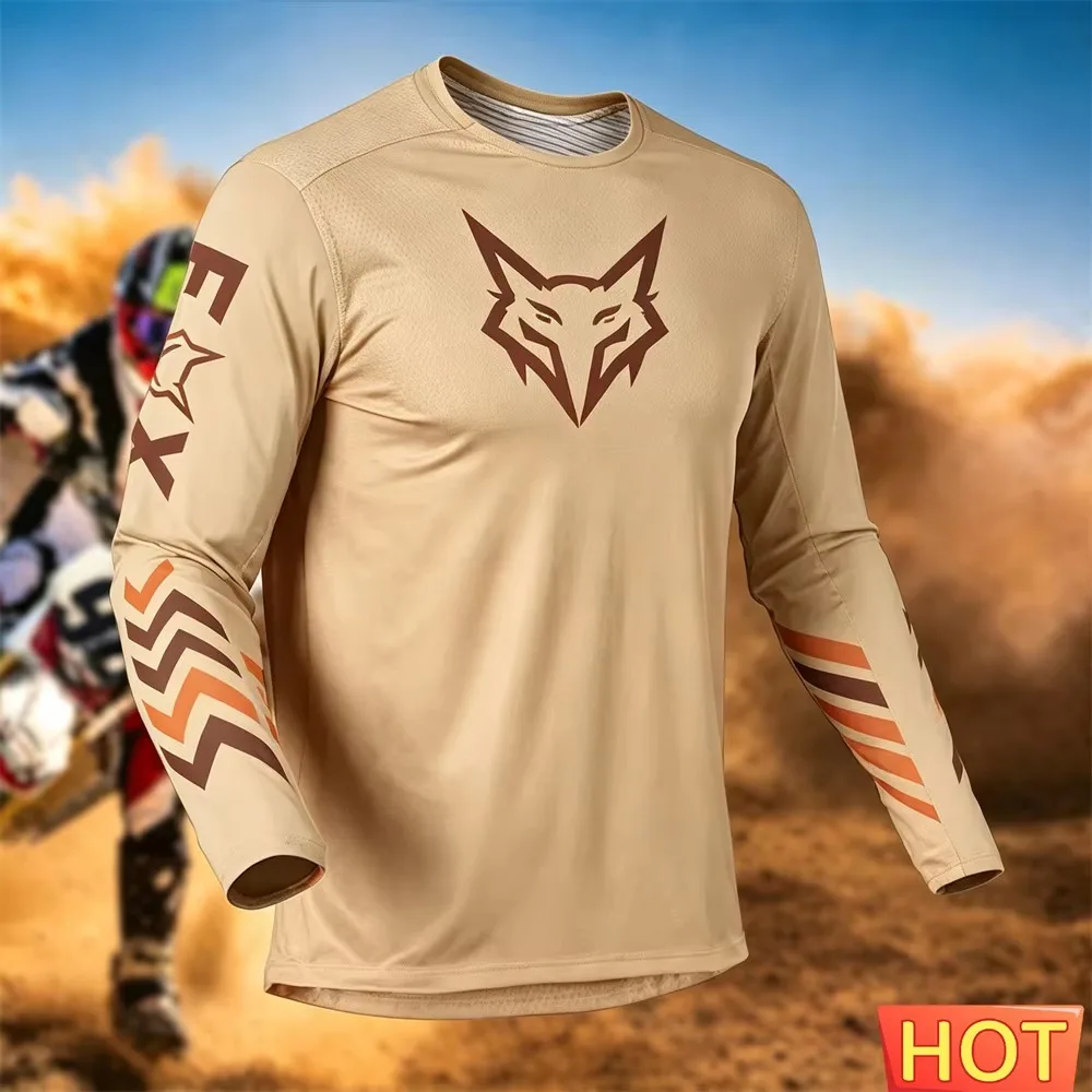 Herren-Motorradtrikot mit 3D-Druck und langen Ärmeln, schnelltrocknendes Sommer-Offroad-Shirt, MTB-Mountainbike-Motocross-Trainings- und Abenteuertrikot – Detail 10