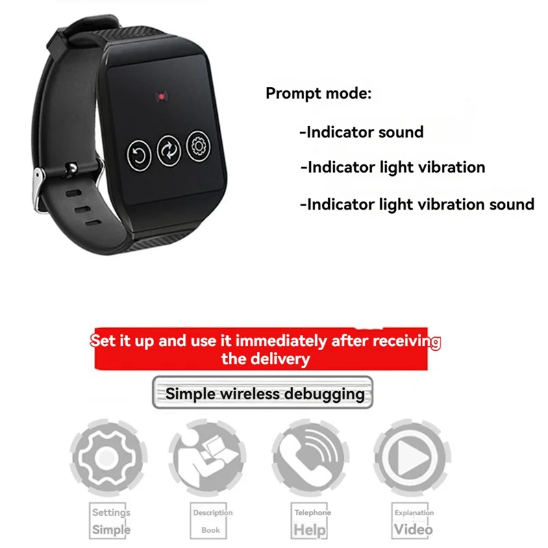 Exquisite-690-D1 Wireless Watch Receiver Waiter Call Restaurant Pager For Cafe Dentist Clinic Home