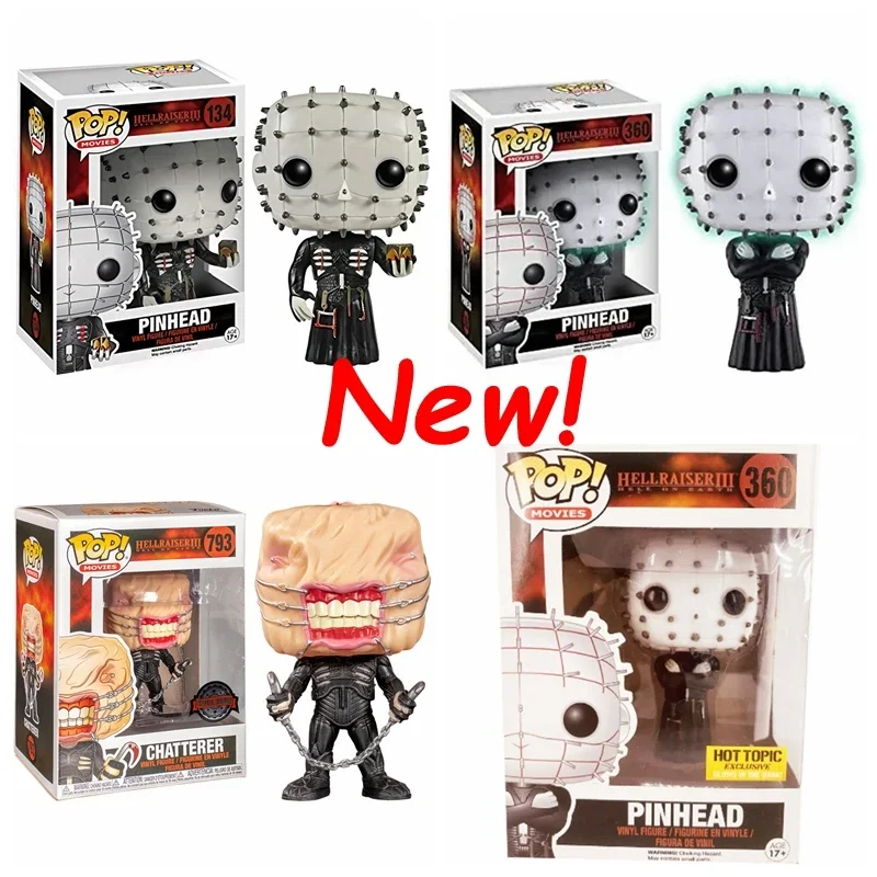 NEW FUNKO POP Hellraiser #134 Pinhead #360 Chatterer #793 Vinyl Action Figures Collection Model Toys for Children Birthday gift