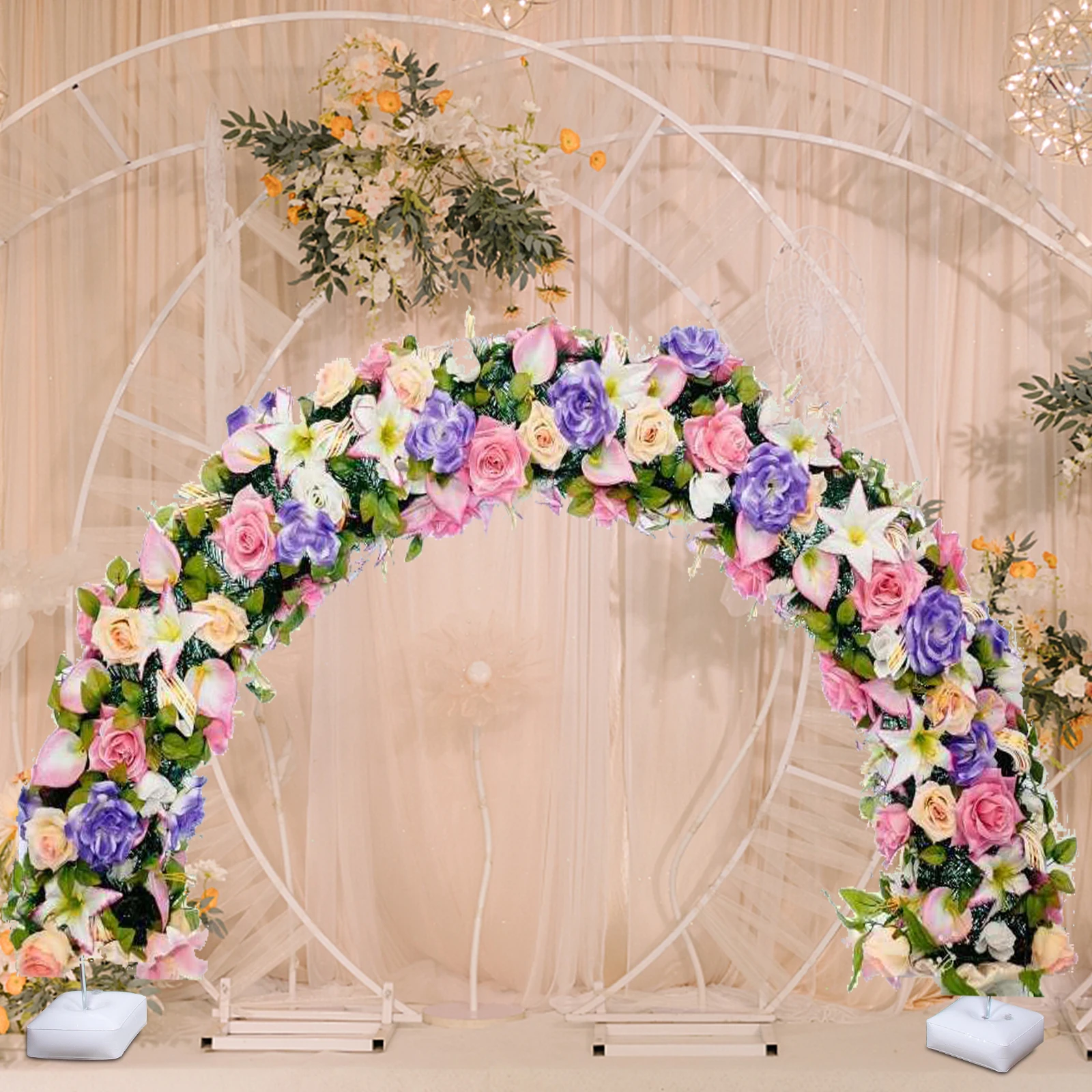 

Decorative Arch Set 15 Fiberglass Rods 2 Bases DIY Balloon Kit Garland Frame Reusable Storage Adjustable Sizes Balloon