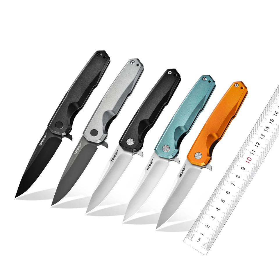 Tonife Folding Knife 8Cr14MoV Steel Aluminum Handle Ceramic Ball Bearing Knives Camping Hunting EDC Pocket Hand Tools Outdoor