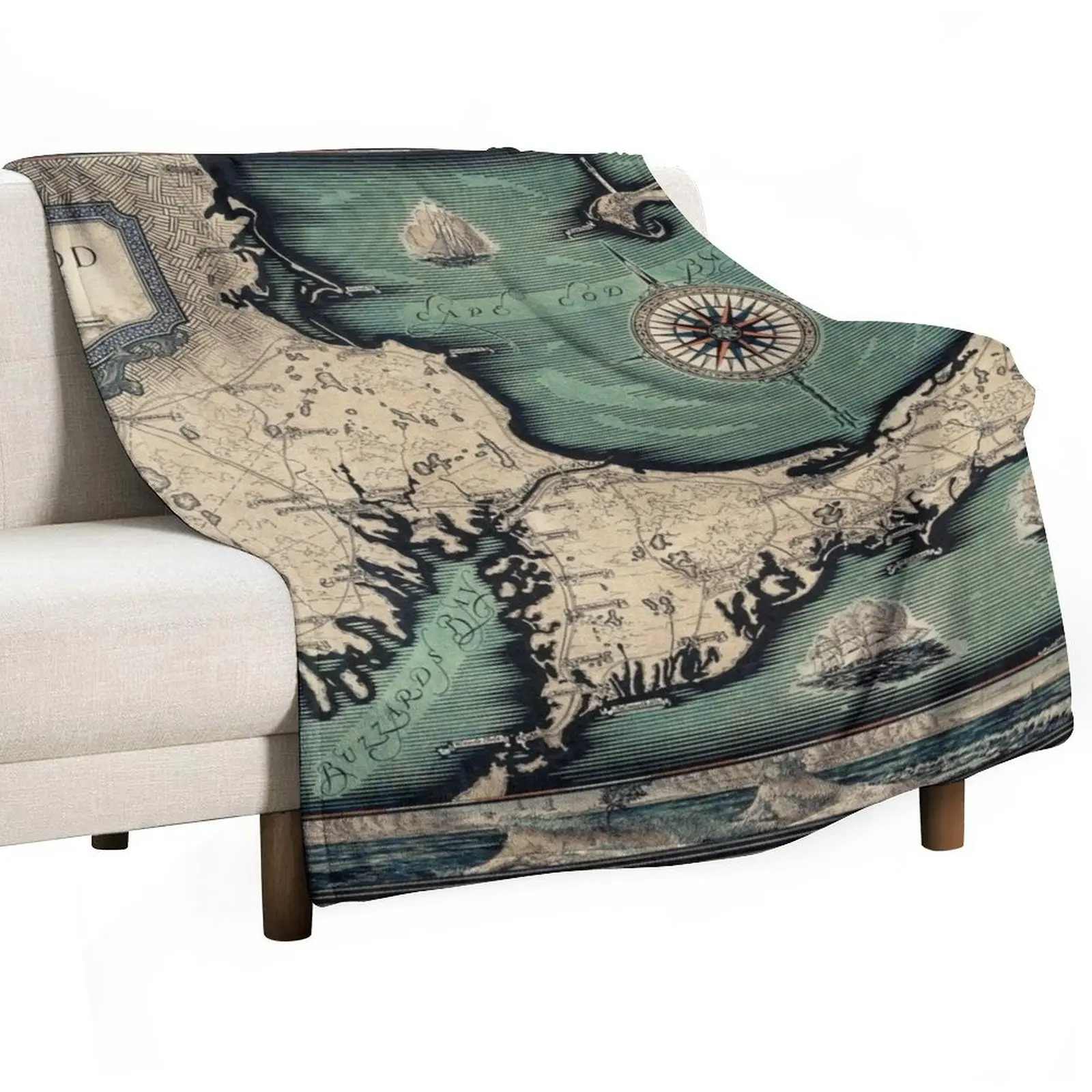 

1931 Vintage Map. Cape Cod : Barnstable County Massachusetts Throw Blanket Large Nap cosplay anime Flannel Blankets