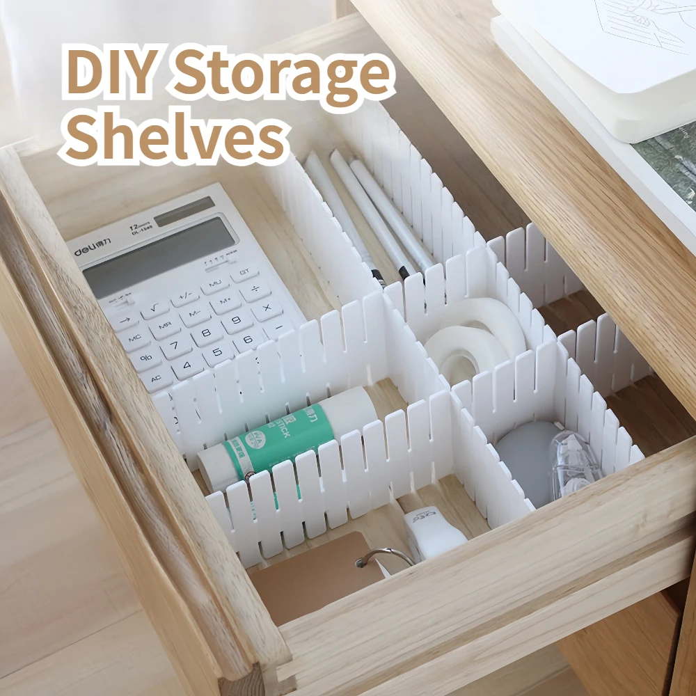 Adjustable Drawer Divider Freely Combinable Storage Boxes for Makeup Underwear Socks Sundries Drawer Organizer Board Cabinets