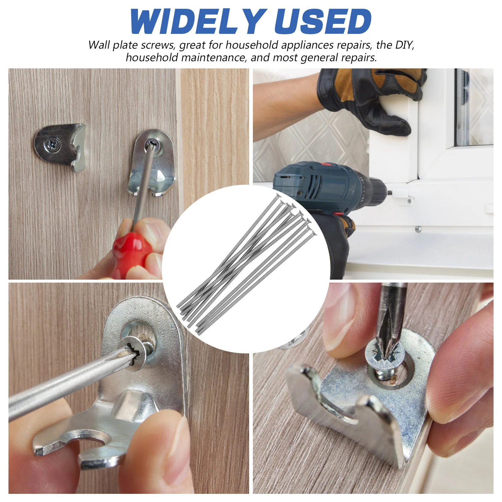 

10Pcs Cross Head Stainless Steel Wall Plate Screws Long Outlet Screws Extra Durable for Electrical Outlet Box Mounting DIY