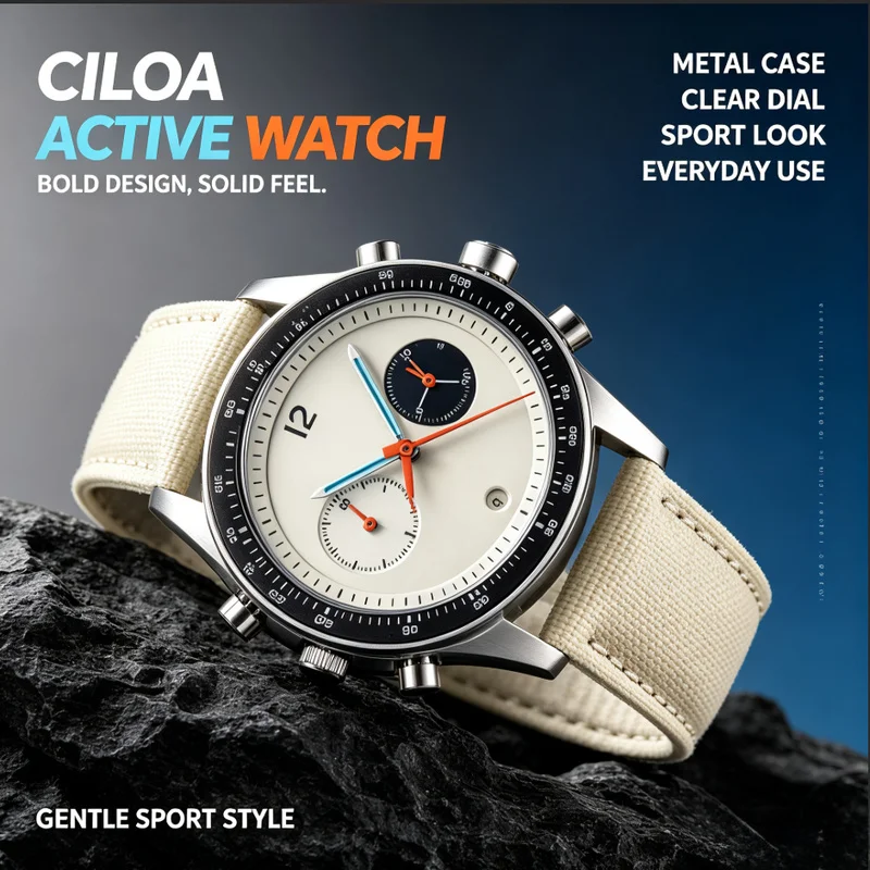 CILOA 2026 New Men's Light Luxury Quartz Watch Waterproof Men's Timekeeping Watch Simple High Quality Sports Waterproof Watch