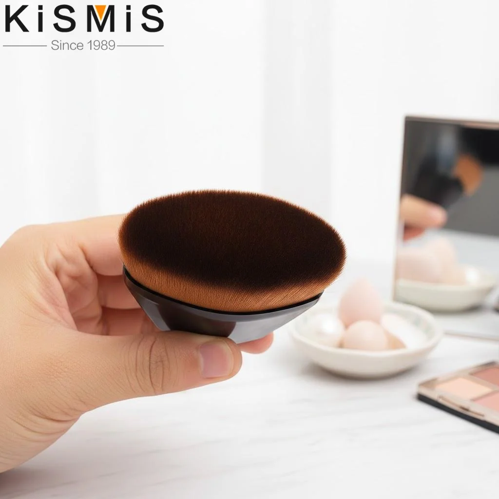 Pincel de Maquiagem Kabuki de Alta Densidade com Ponta Plana para Aplicação Impecável de Pó, Líquido e Creme, e Mistura Suave