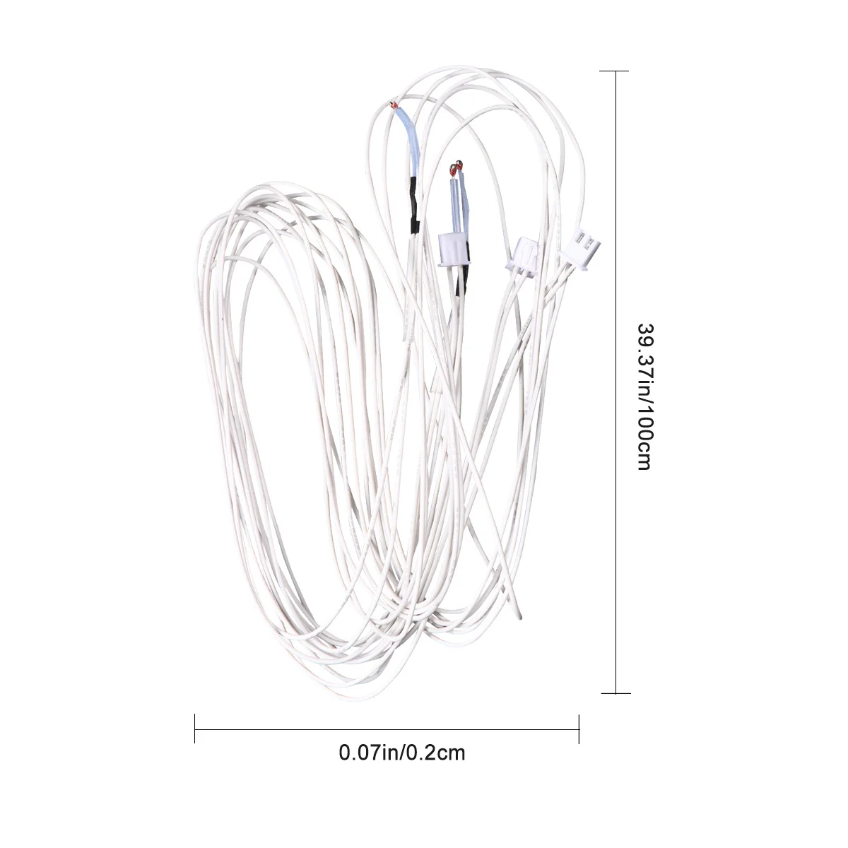 3Pcs Ntc 3950 100k Thermistor White High Temperature Cord 1 Meter Wiring Xh2.54-2p Terminal for 3D Printer Heatbed Hot End