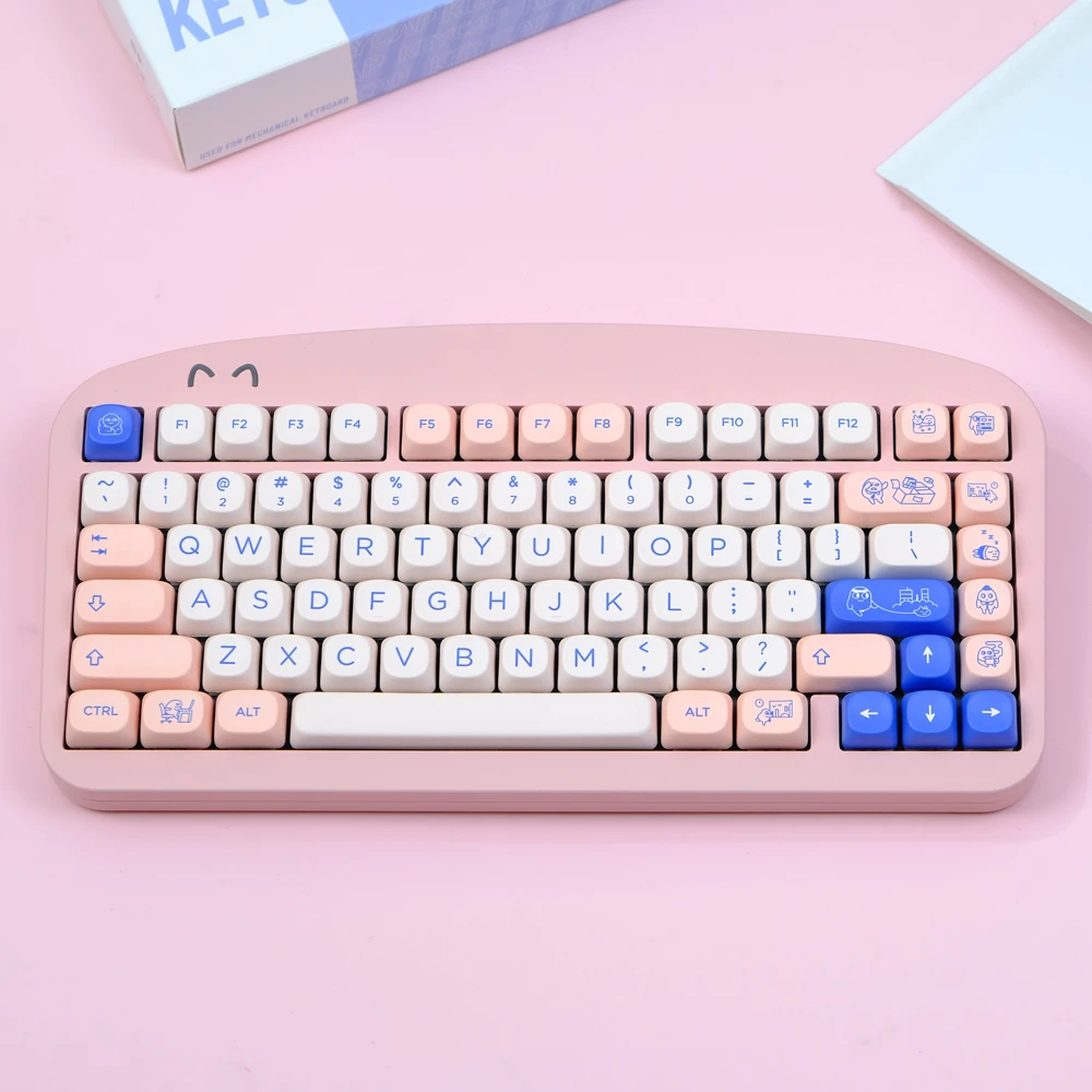 1 Set POCO Pink Keycaps PBT Dye Sublimation Keycap MOA Profile Key Caps For Keychron Q2 K2 Anne GH60 GK64 Poker 75 980