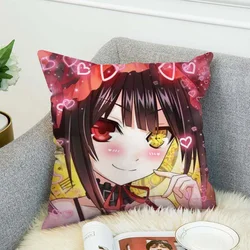 T-Tokisaki Kurumi Pillow Cover Decorative Pillowcase 40x40 Cushion Covers for Bed Pillows Car Decoration Fall Decor Pilow Cases