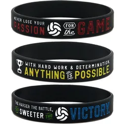 1pc/3pcs Volleyball victory game anything is possible silicone wristband rubber bracelet
