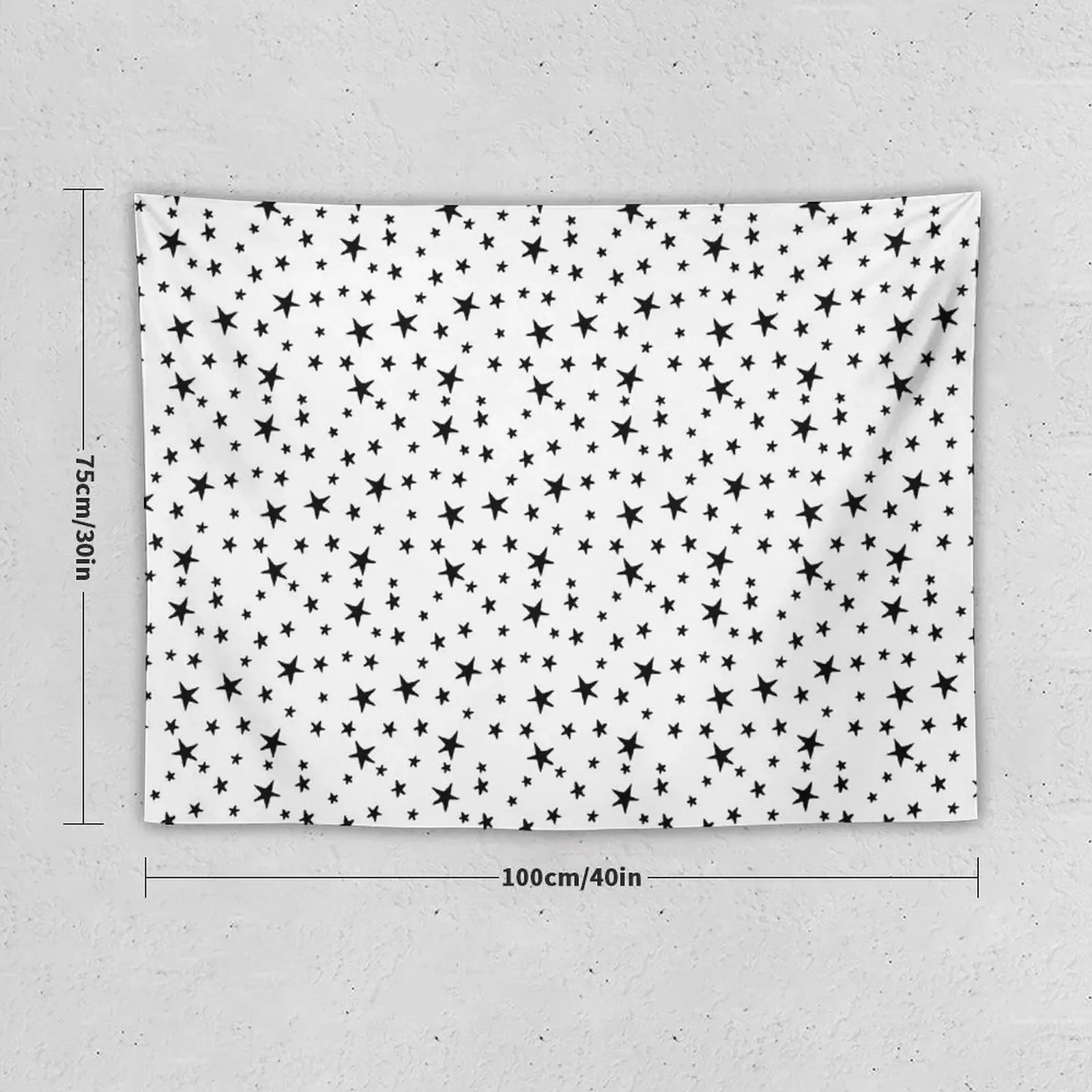 Mini Stars - Black on White Tapestry Mushroom Room Decor For Girls Decoration For Bedroom Tapestry