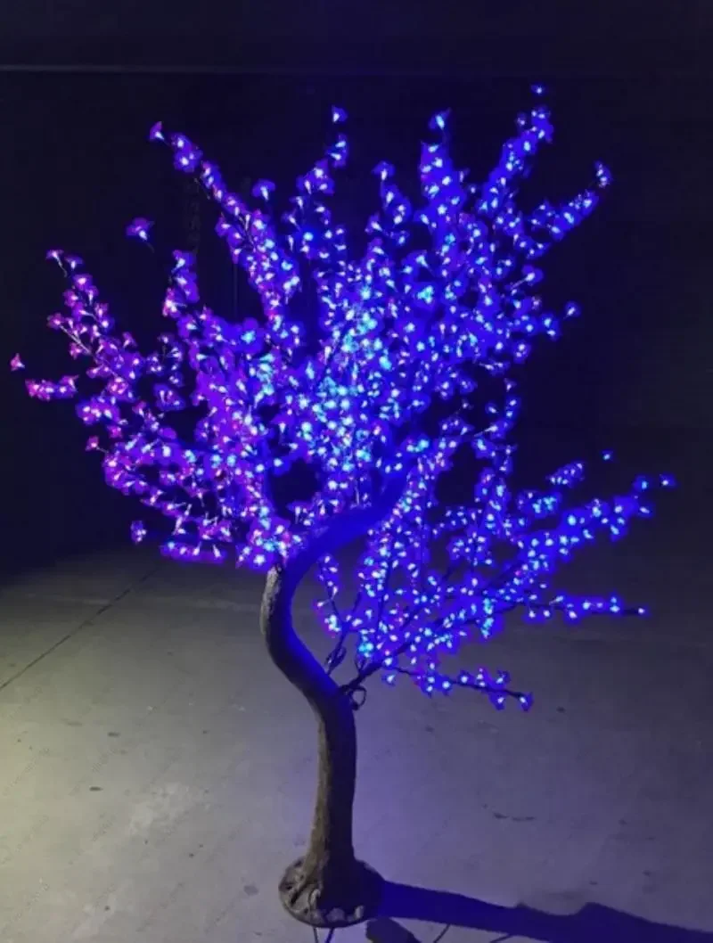 

professional modern Shiny LED Cherry Blossom Christmas Tree With High Simulation Natural Trunk Waterproof Garden Landscape Lamp