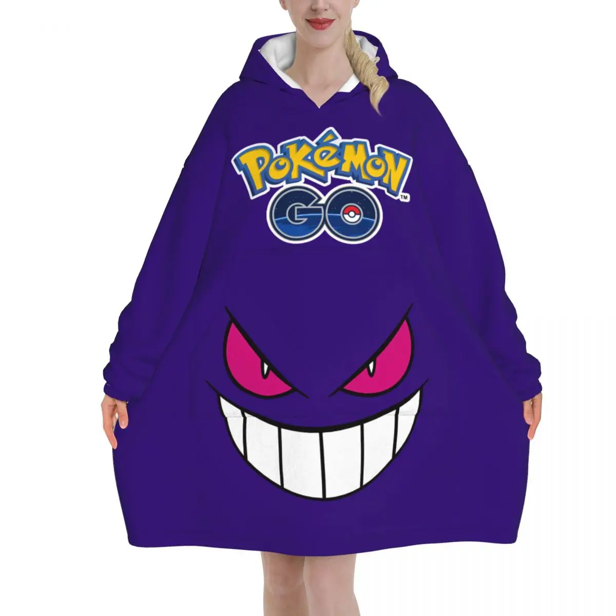 بطانية بوكيمون بيكاتشو بقلنسوة كبيرة الحجم يمكن ارتداؤها، بطانية دافئة هدايا للنساء والفتيات والصديقات #1