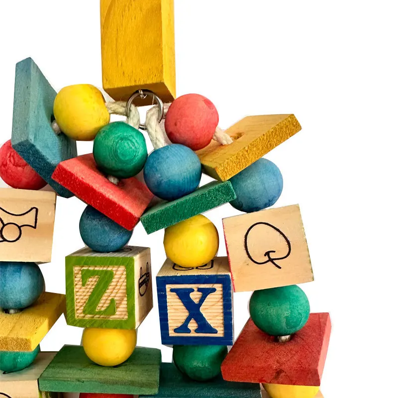 ألعاب الببغاء ألعاب الببغاء الكبيرة ألعاب الطيور للببغاوات الأفريقية الرمادية امازون الببغاء لعبة المكعبات الخشبية الطبيعية للطيور