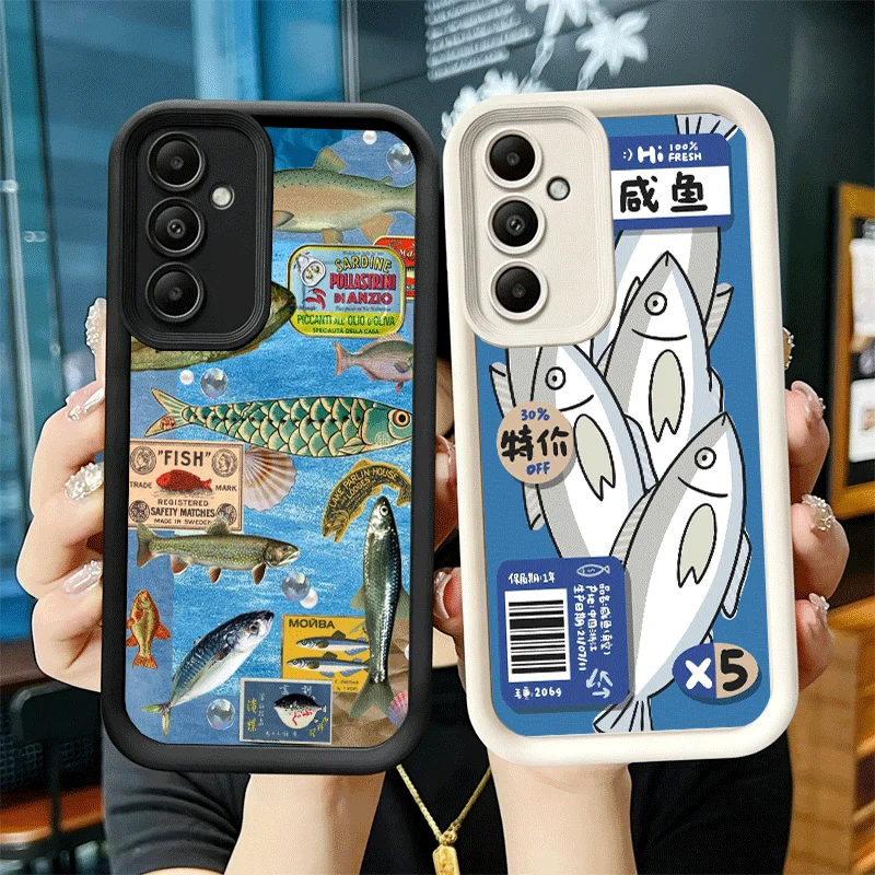 Phone Case for Samsung Galaxy A17 A16 A15 A14 A13 Discounted Salted Fish A56 A36 A26 A55 A35 A25 A54 A34 A24 A53 A33 A23 A07 A06