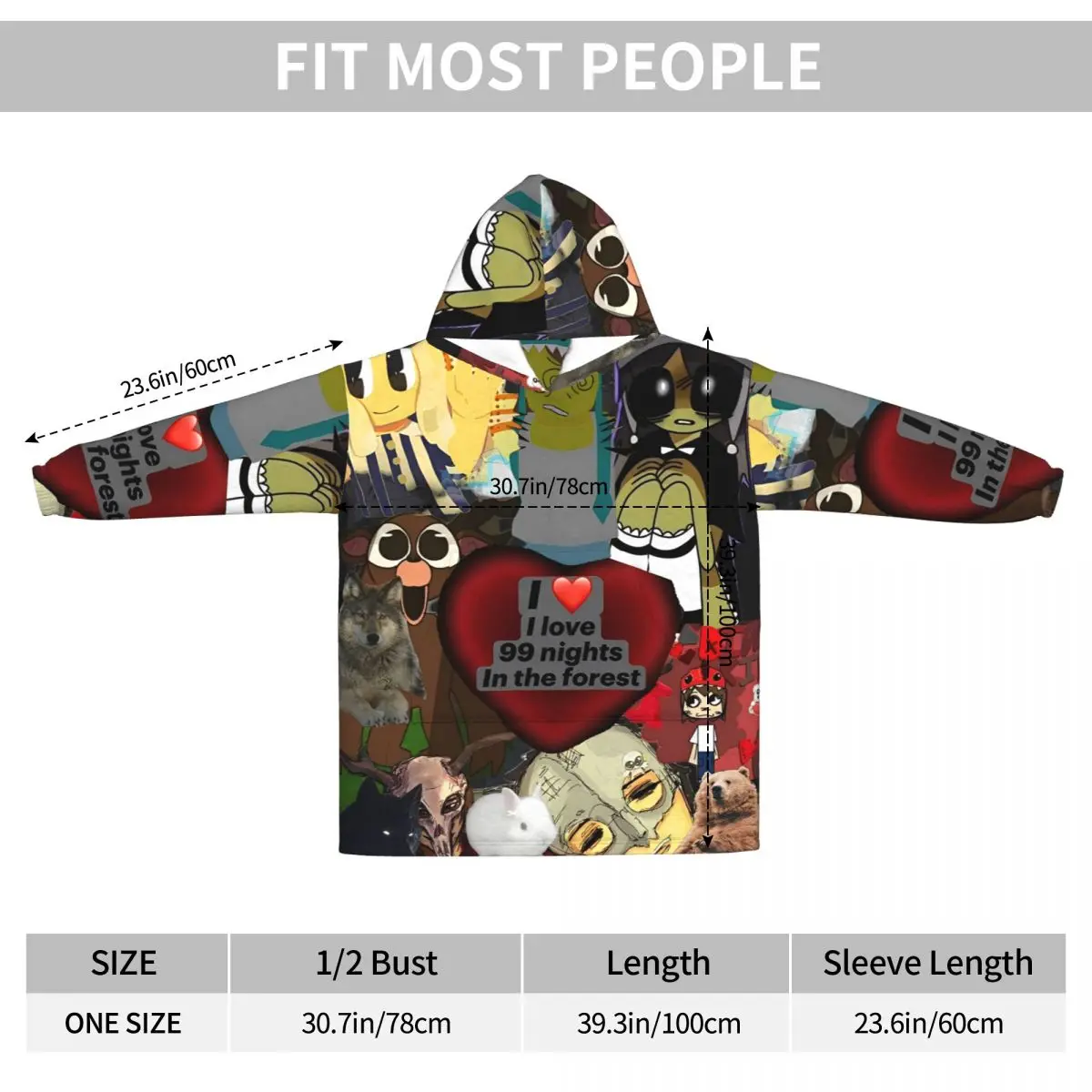 99 ليالًا في الغابات بطانية بقلنسوة يمكن ارتداؤها لألعاب الفيديو بطانية كبيرة مع جيب كيس نوم دافئ ناعم ومريح نيسيي