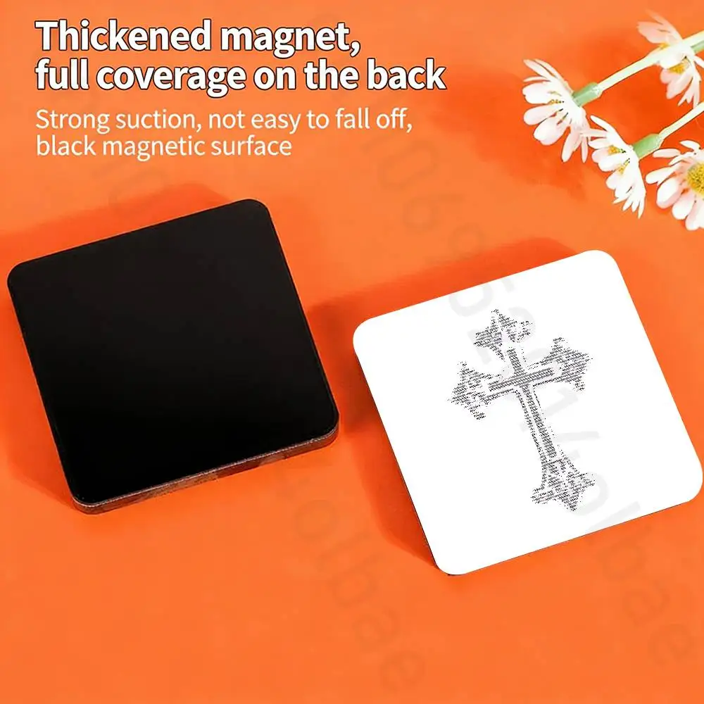Cyber Sigil Cross Goth Fridge Magnets Round Magnetic Refrigerator Decoration Memorial Gifts Wedding Favors