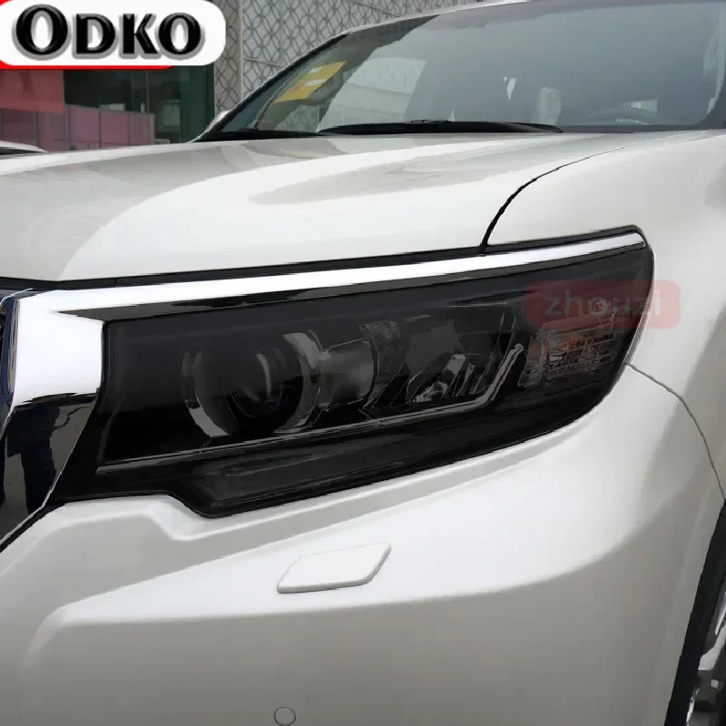 

Для Toyota Land Cruiser Prado 150 2018 2019 2020, тонировка для автомобильных фар, Черная защитная пленка, прозрачная наклейка из ТПУ, аксессуары