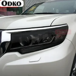 For Toyota Land Cruiser Prado 150 2018 2019 2020 Car Headlight Tint Black Protective Film Transparent TPU Sticker Accessories